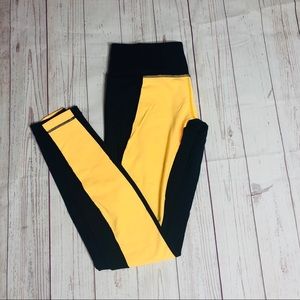 Lululemon navy and yellow leggings